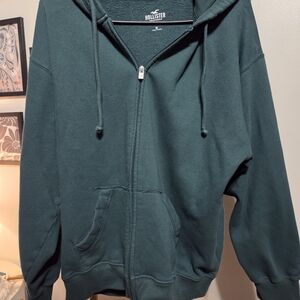 Hollister Green Zip-Up Hoodie